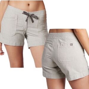 The North Face Wander Free Linen Cotton Stripe Tie Waist Shorts Size 6